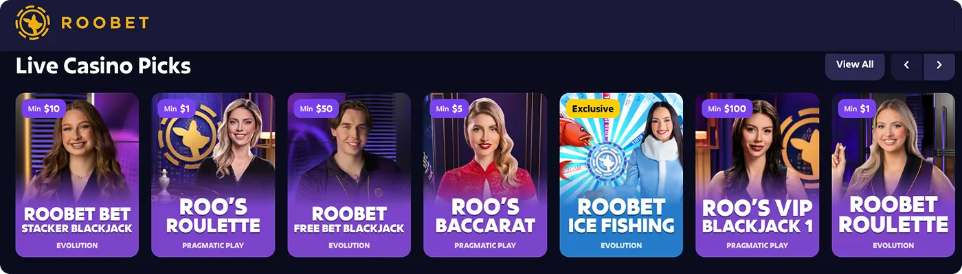 live selection at roo bet